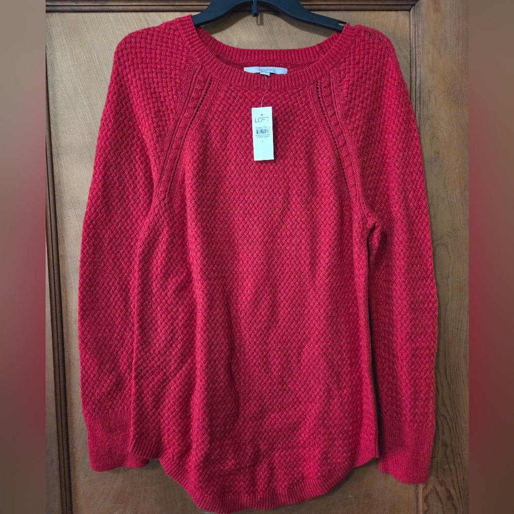 NWT Loft Textured Shirttail Sweater, L
